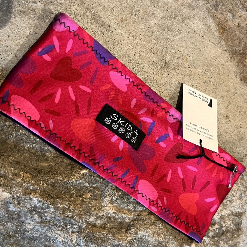 Skida Pink and Red Headband - alpine fleece lines